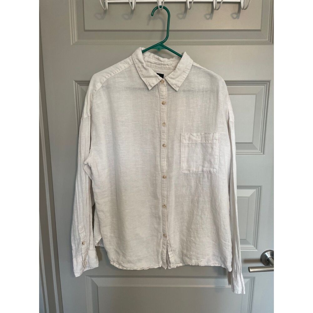 100% linen long sleeve shirt, size L